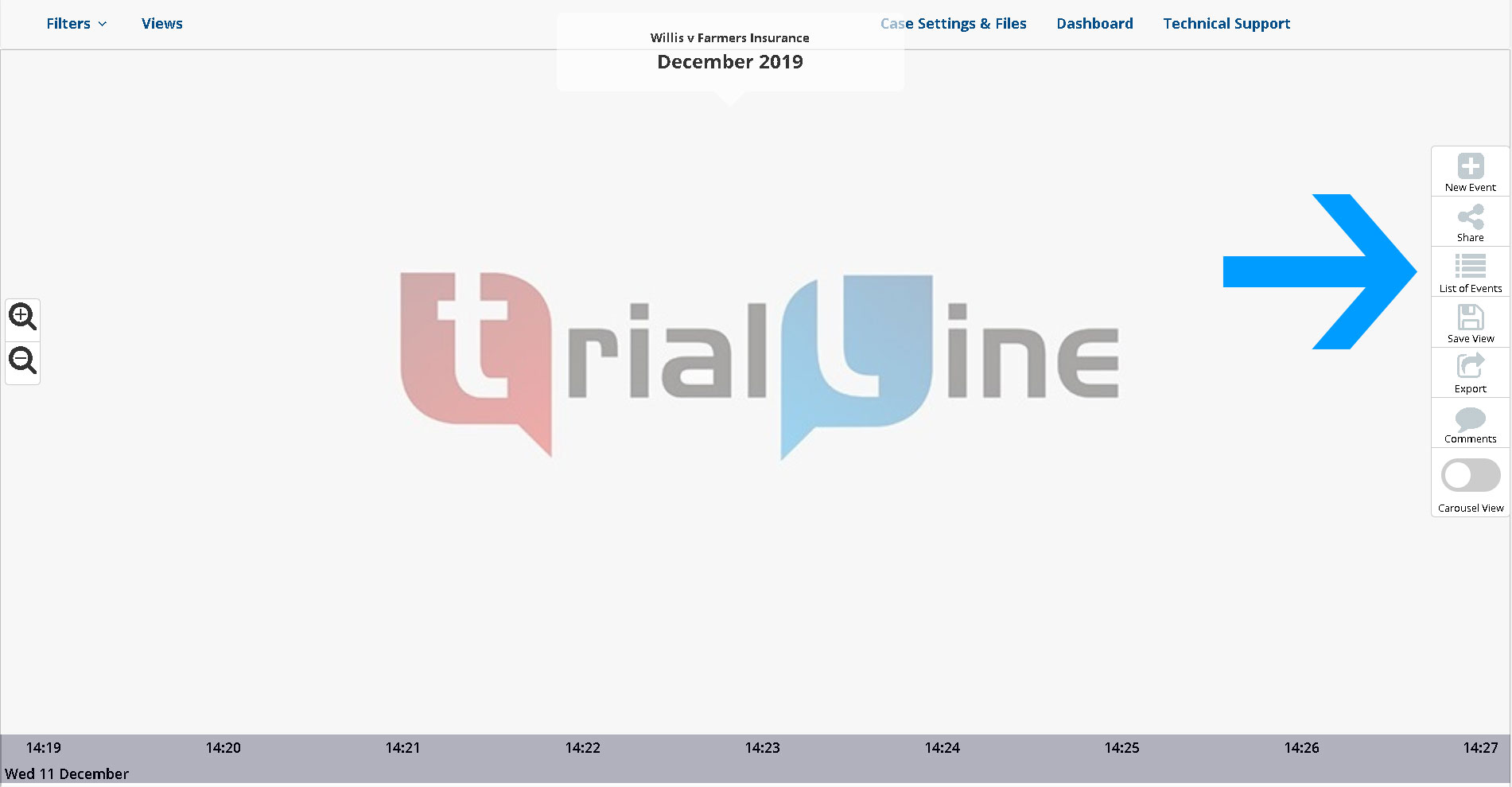TrialLine attorney timelines software screenshot | Importing TrialLine Events