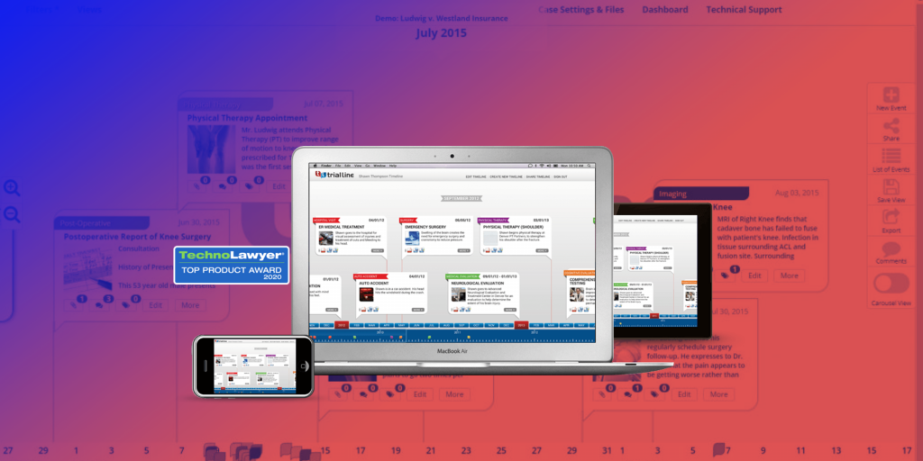 TrialLine, a legal timeline software for trial presentation. 